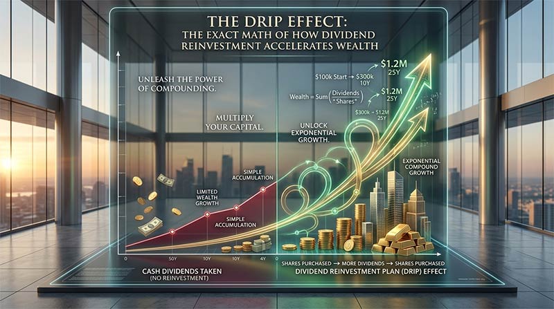 The DRIP Effect: The Exact Math of How Dividend Reinvestment Accelerates Wealth